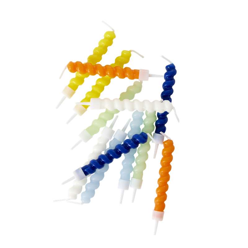 LPUSA Lot De 12 Bougies Coniques Spirales Arc-en-Ciel – 25 Cm – Non Parfumées, Mèche Coton – Décoration Mariage & Maison