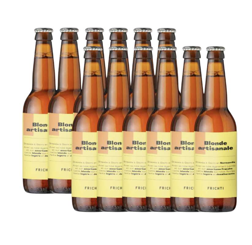Lot de 12 x Bière Blonde artisanale, Frichti (33 cl)