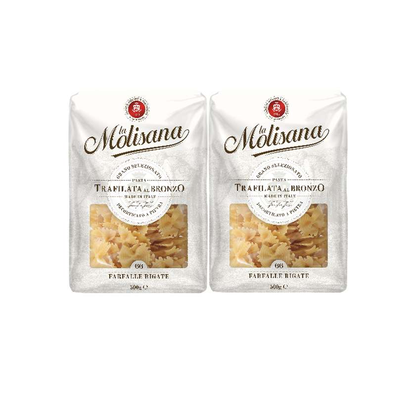 LOT DE 2 Farfalle rigate n°66, La Molisana (2 x 500 g)