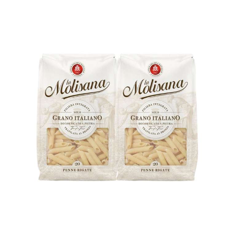 LOT DE 2 Penne Rigate n°20, La Molisana (2 x 500 g)