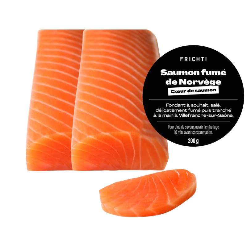 Lot de 2 x Coeur de saumon fumé de Norvège, Frichti (200 g)