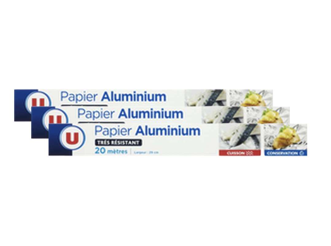 Lot de 3 x Aluminium rouleau, U
