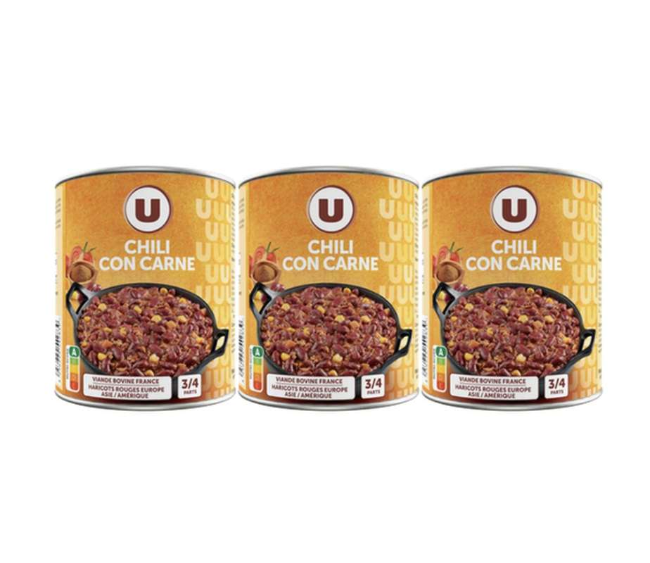 Lot de 3 x Chili con carne, U (820 g)