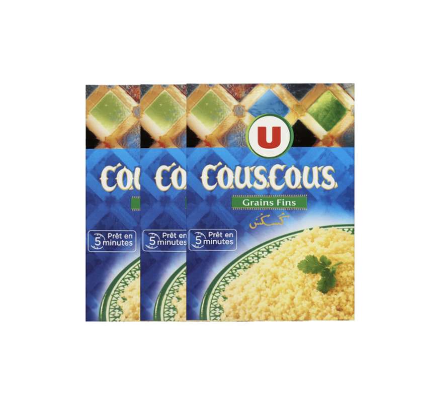 Lot de 3 x Couscous grains fins étui, U (500 g)