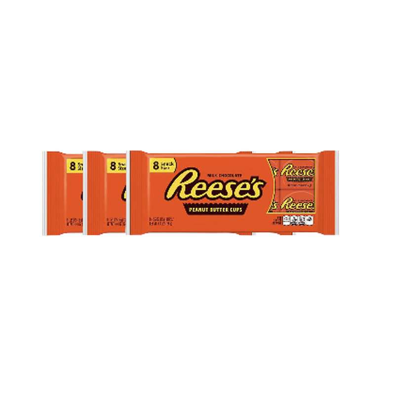 Lot de 3 x Cups au chocolat et beurre de cacahuètes, Reese's (x 8, 124 g)