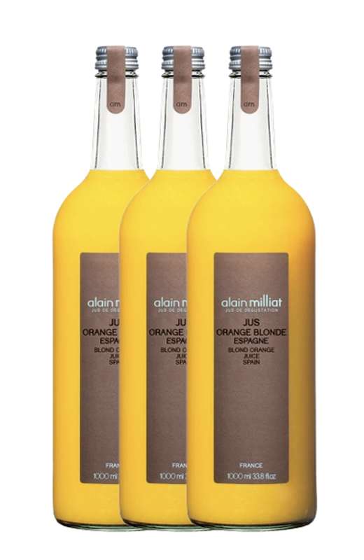 Lot de 3 x Jus Orange blonde d'Espagne, Alain Milliat (1 L)
