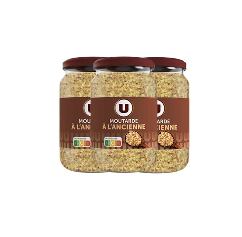 Lot de 3 x Moutarde à l'ancienne, U (350 g)