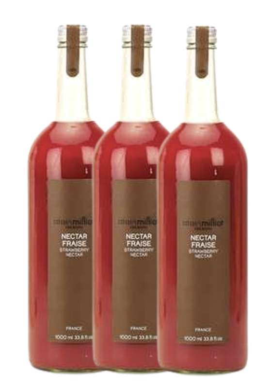 Lot de 3 x Nectar Fraise Sengana, Alain Milliat (1 L)