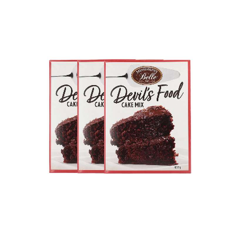 Lot de 3 x Préparation pour Devil's cake, Mississippi Belle (454 g)