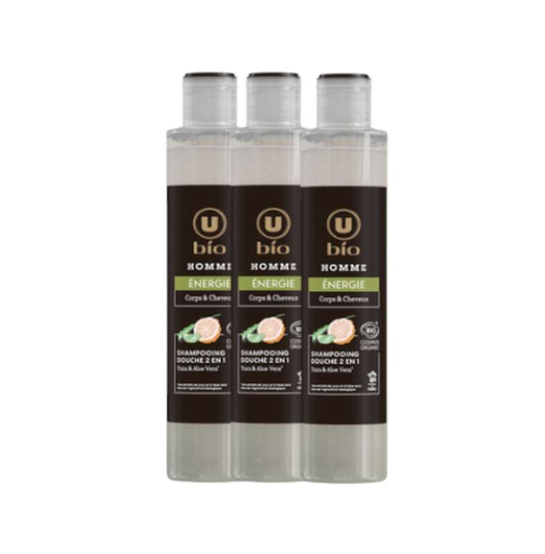 Lot de 3 x Shampooing douche energie yuzu & aloe vera, U (250 ml)