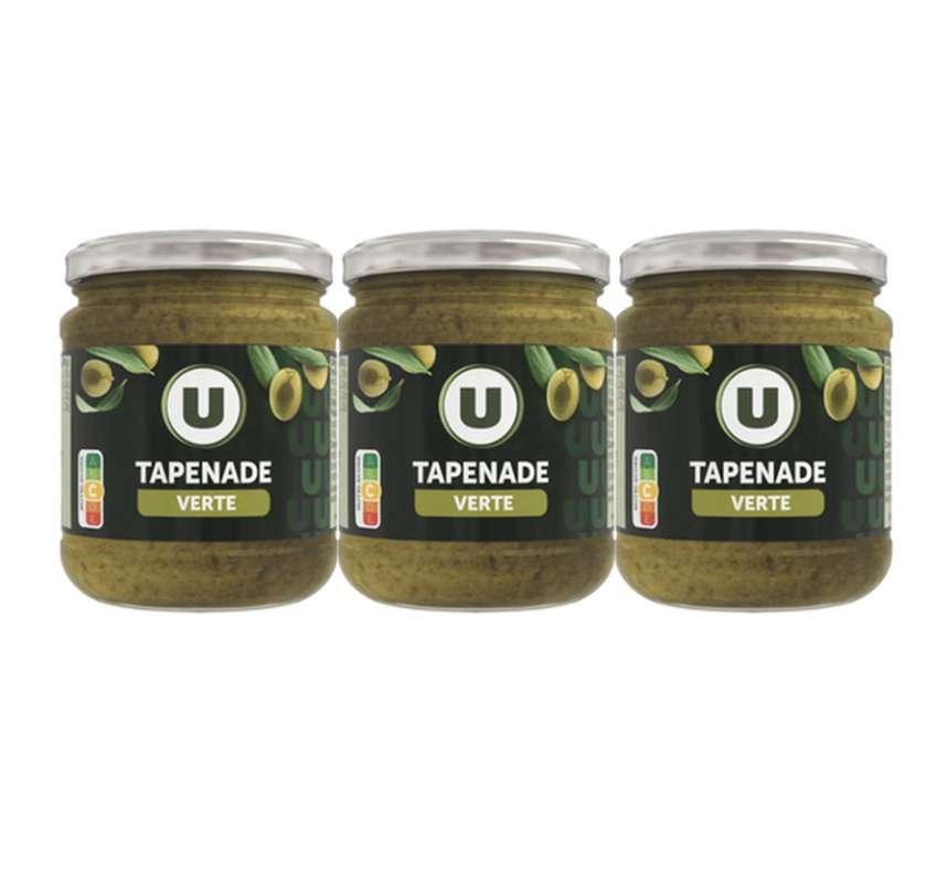 Lot de 3 x Tapenade verte, U (190 g)