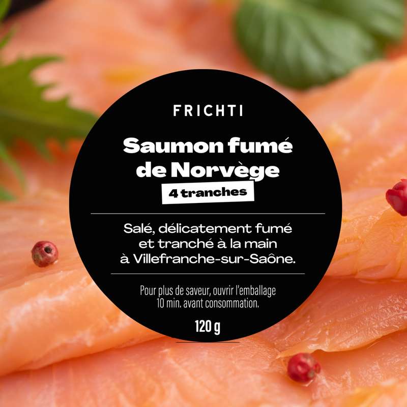 Lot de 4 x Saumon fumé de Norvège, Frichti (x 4 tranches, 120 g)