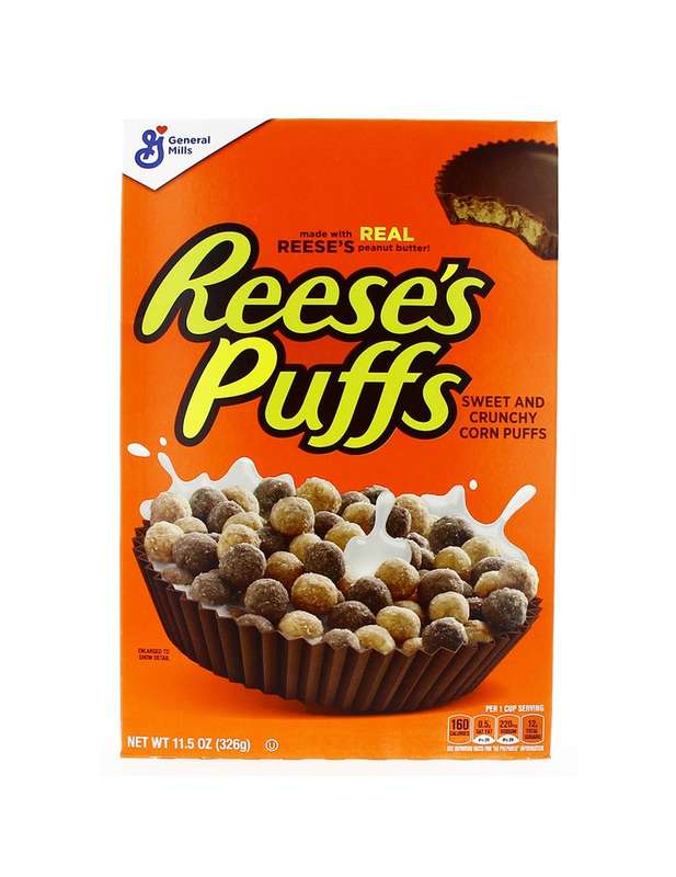 Lot de 5 Céréales Puffs au beurre de cacahuète saveur chocolat, Reese's (326 g)