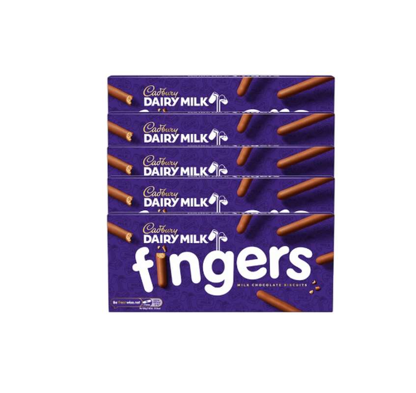 Lot de 5 Finger au chocolat au lait, Cadbury (114 g)