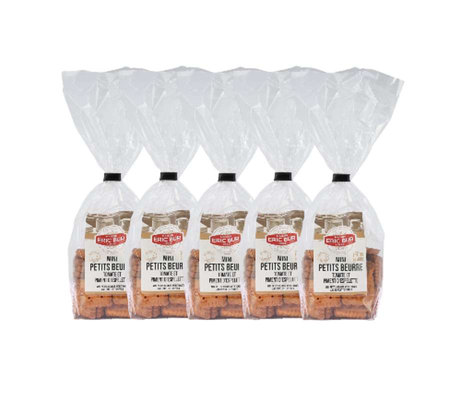 Lot de 5 Mini petit beurre à la tomate et au piment d'Espelette, Eric Bur (125g)