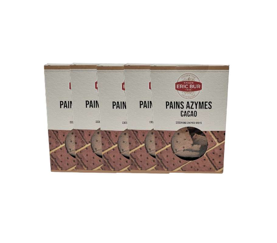 Lot de 5 Pain azyme saveur cacao, Eric Bur (100 g)