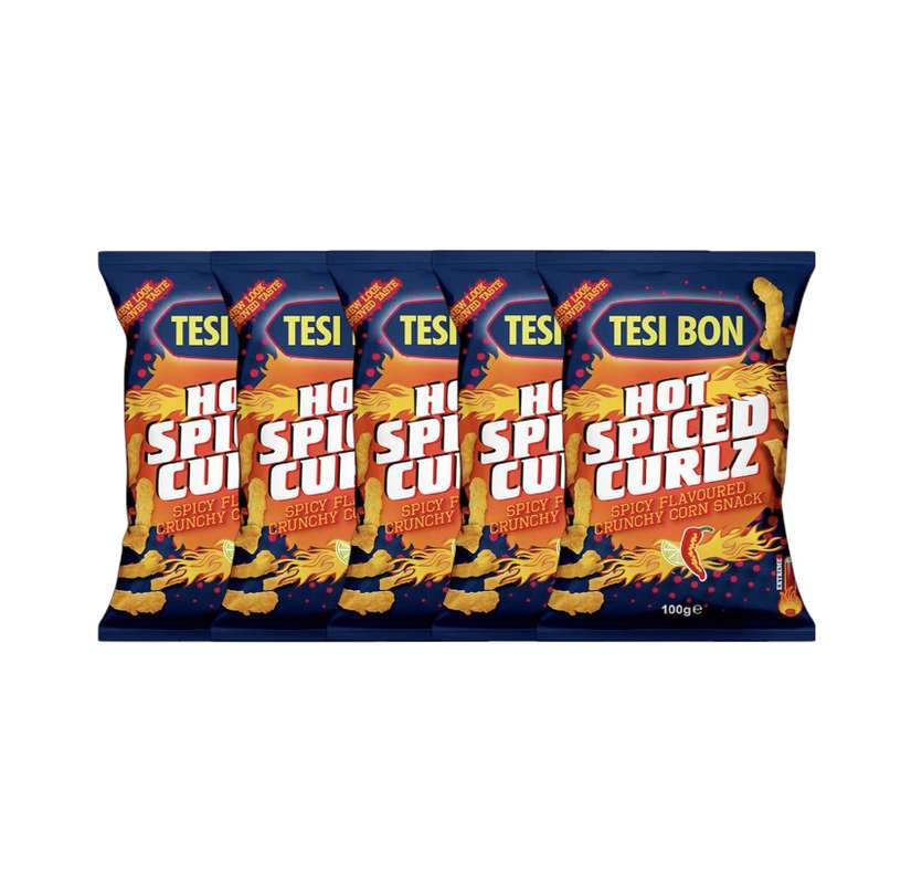 Lot de 5 Snacks croustillants de maïs saveur épicée, Tesi Bon (1 kg)