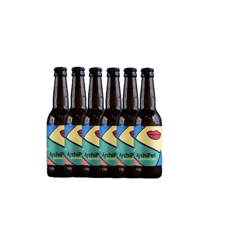 Lot de 6 Kombucha aux feuilles de figuier BIO, Archipel (33 cl)