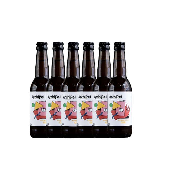 Lot de 6 Kombucha brut BIO, Archipel (33 cl)