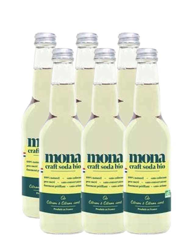 Lot de 6 x Limonade Citron-Citron Vert BIO, Mona (33 cl)