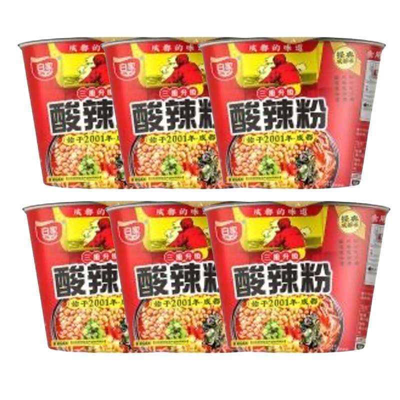 Lot de 6 x Vermicelles classiques de Chengdu piquants et aigres, Baijia (105 g)