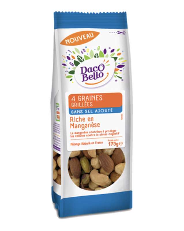 Mélange de 4 graines grillées sans sel, Daco Bello (175 g)