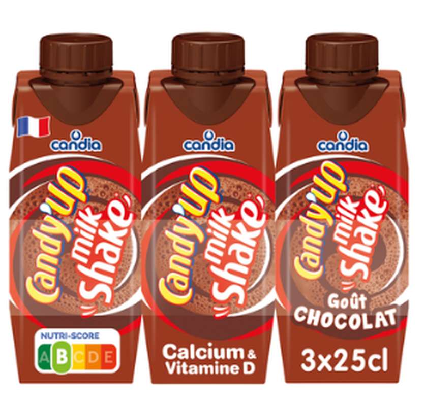 Milkshake au chocolat Candy'Up, Candia (3 x 25 cl)