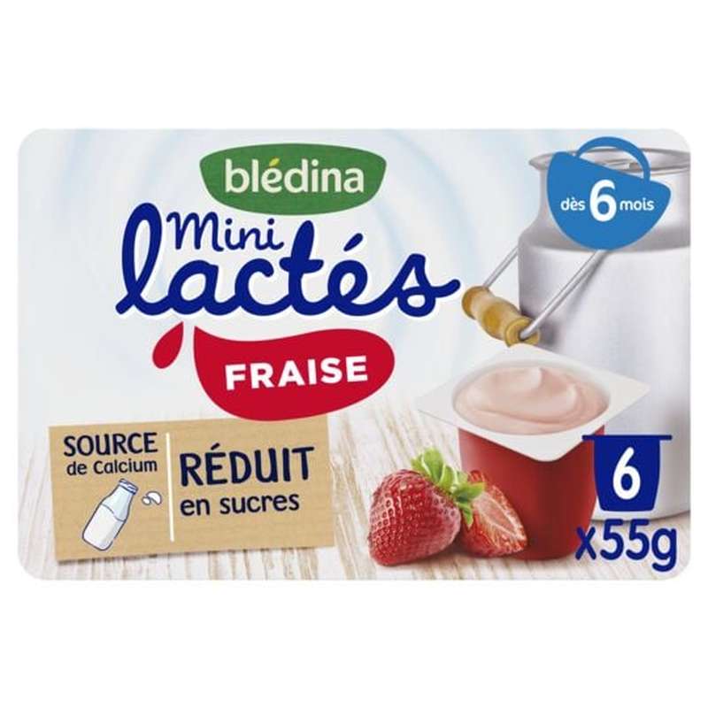 Blédina Mini Lactés Abricot - Laitages Pour Bébé 6-36 Mois - Lot De 48 Pots De 55g - Fabriqué En France