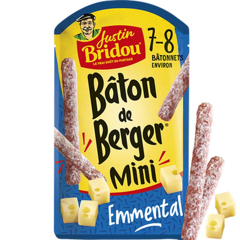 Mini bâtons de berger à partager à l'emmental, Justin Bridou (80 g)