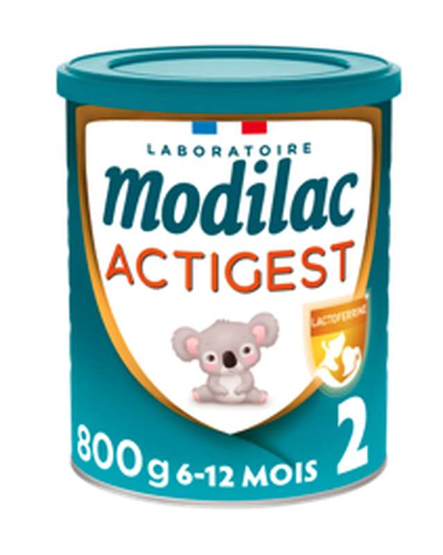 Lait en poudre 2ème âge Actigest - de 6 à 12 mois, Modilac (800 g)
