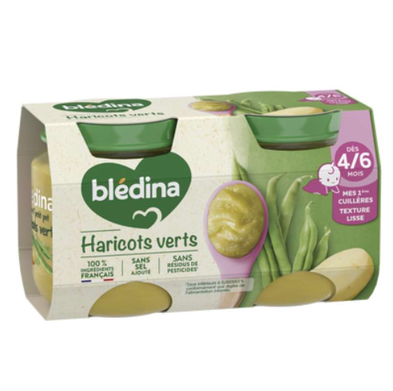 Mon 1er petit pot haricots verts - dès 4/6 mois, Blédina (2 x 130 g)