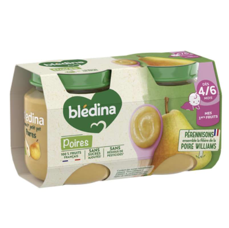 Mon 1er Petit Pot poires williams - dès 4/6 mois, Blédina (2 x 130g)