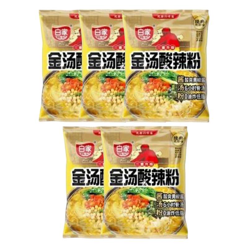SUPER OFFRE -30% lot de 5 : Nouilles de riz épicées et aigres, BAIJIA (102 g) (x 5)
