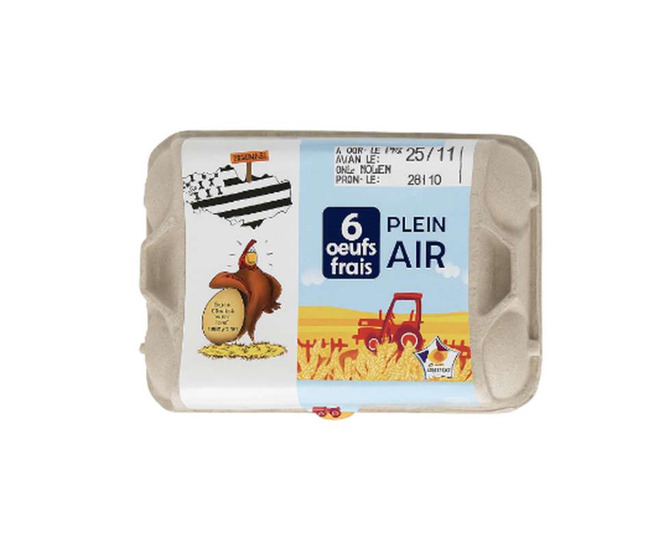 Oeufs frais plein air breton, Ferme de Kerhellec (x 6)