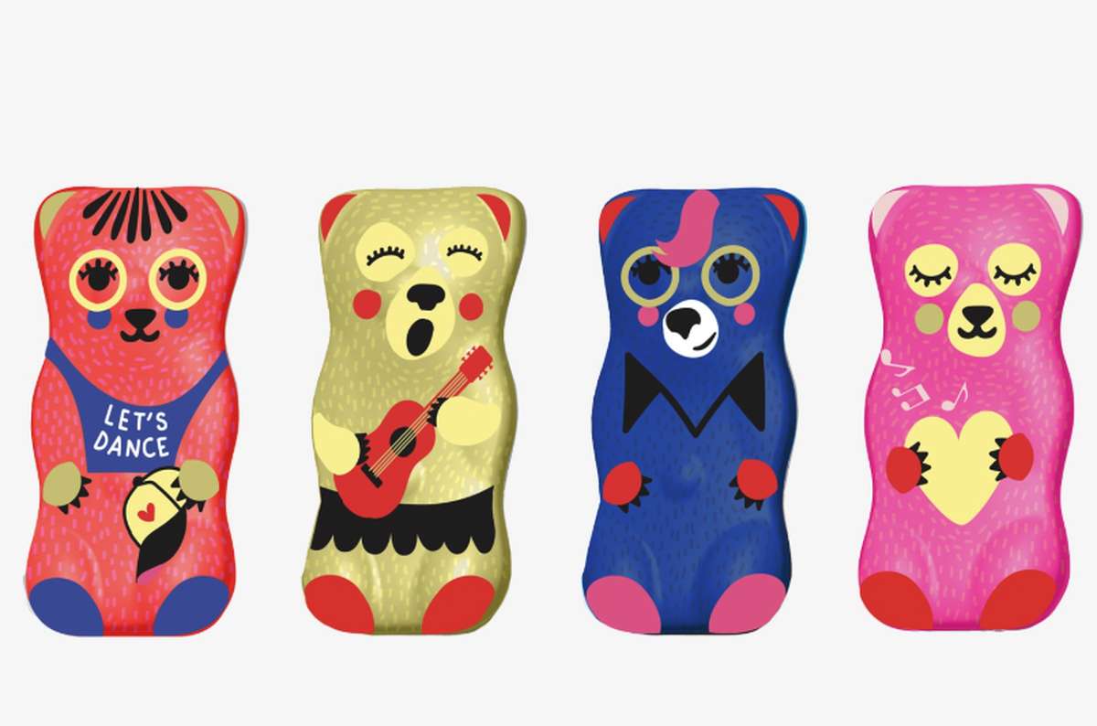 Ourson Guimauve enrobé de chocolat au lait, Sophie M (x 1, 1 modèle aléatoire)