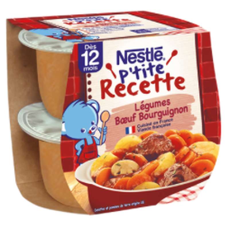 P'tite recette boeuf bourguignon - dès 12 mois, Nestlé (2 x 200 g)