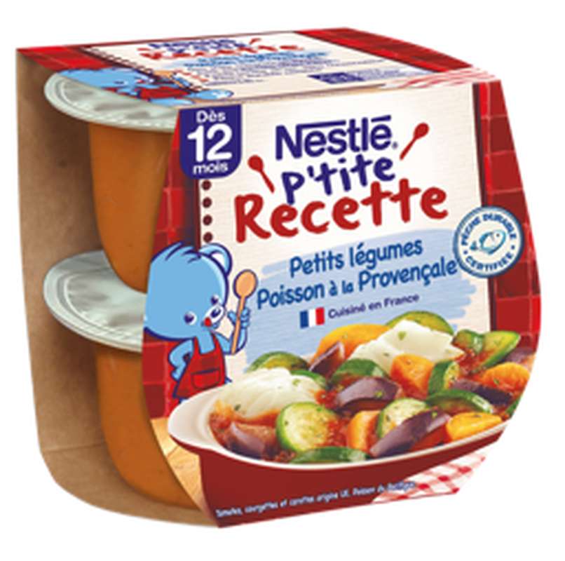 P'tite recette légumes/poisson/Provençale dès 12 mois, Nestlé (2 x 200g)