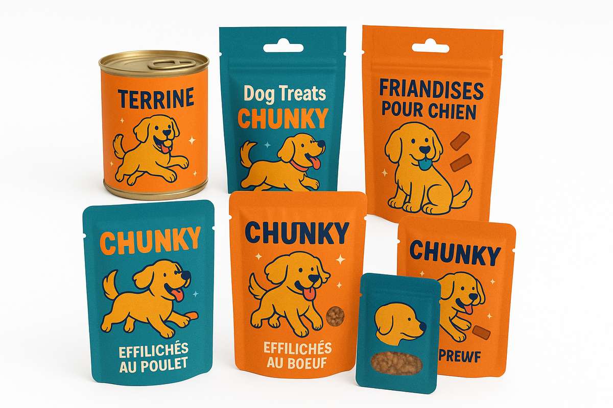 Pack bon plan anti-gaspi pour CHIEN (6 sachets individuels aléatoire de terrine/pâté/sticks/friandises...)