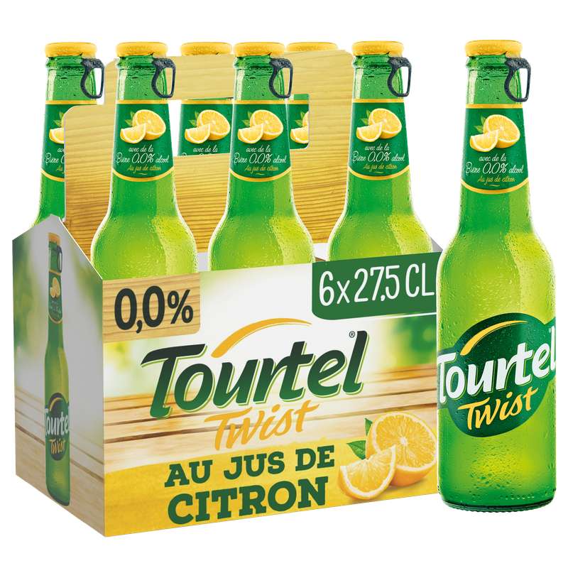 Pack de bière sans alcool aromatisée citron, Tourtel Twist (6 x 27,5 cl)