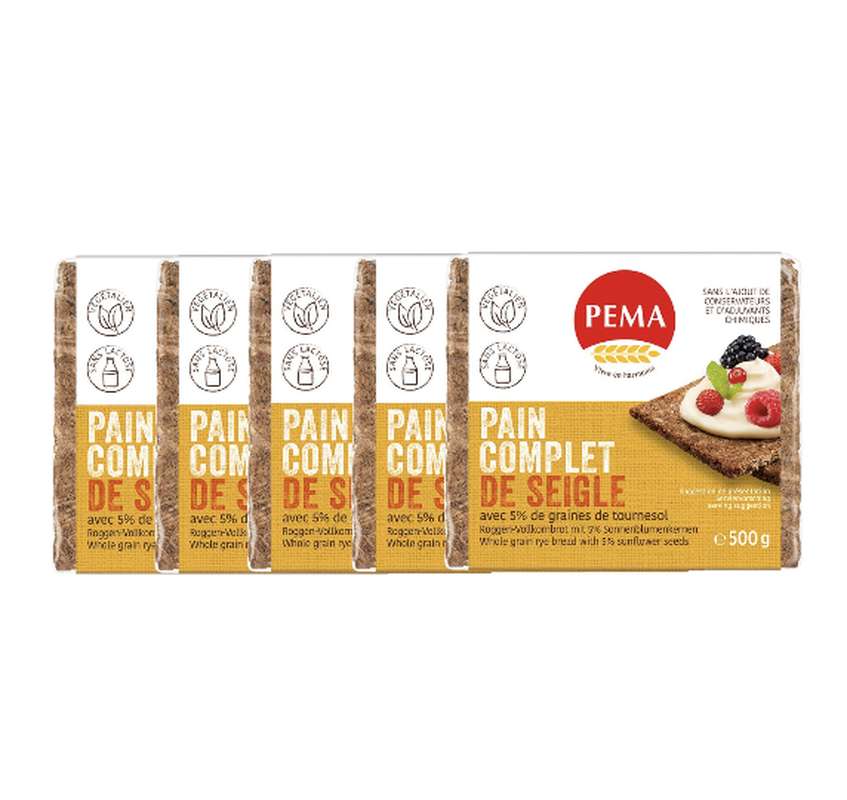 Pain complet de seigle avec 5% de graines de tournesol, Pema (500 g)
