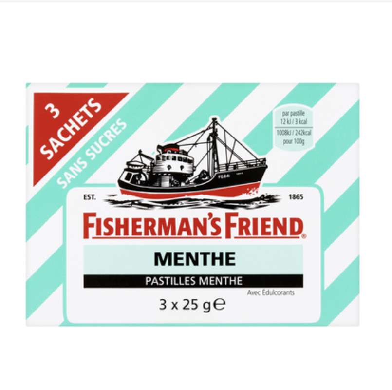 Pastilles menthe sans sucre, Fisherman's Friend (3 x 25 g)