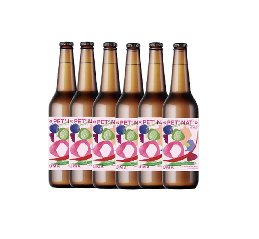 Lot de 6 Pet'nat Rosé sans alcool, Uma (33 cl)