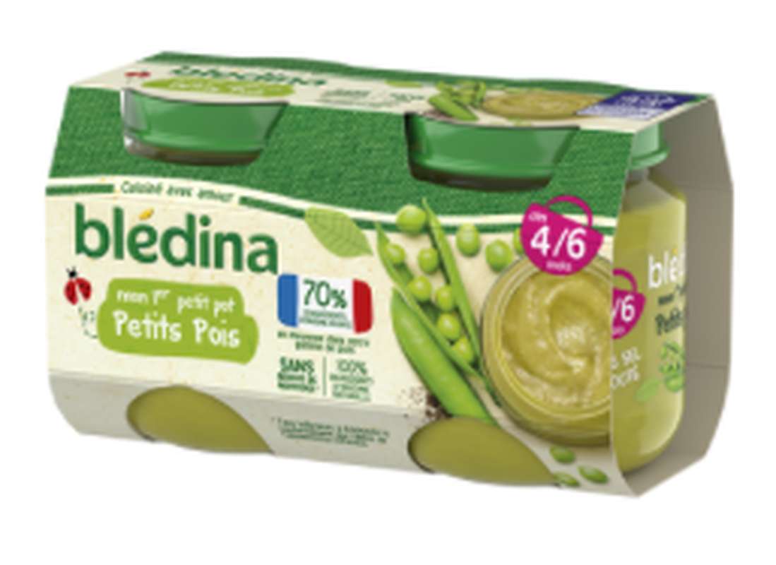 Petit pot petits pois - dès 4/6 mois, Blédina (2 x 130 g)