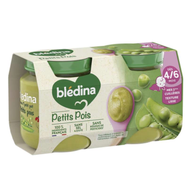 Petit pot petits pois - dès 4/6 mois, Blédina (2 x 130 g)