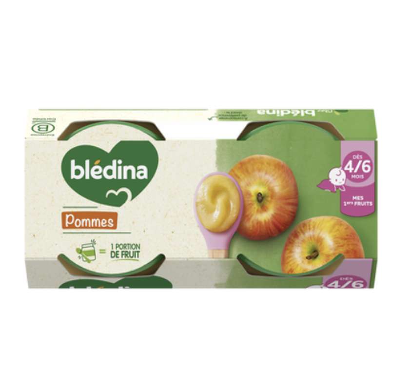 Petit pot pommes - dès 4/6 mois, Blédina (2 x 130 g)
