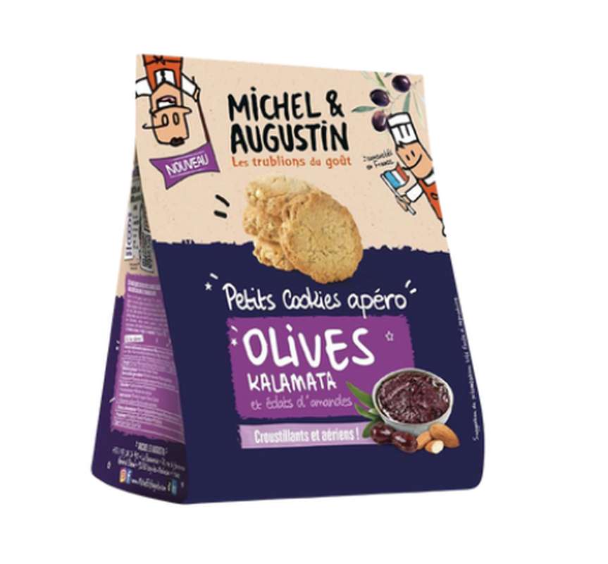 Petits cookies salés olives Kalamata et éclats amandes, Michel et Augustin  (90 g)