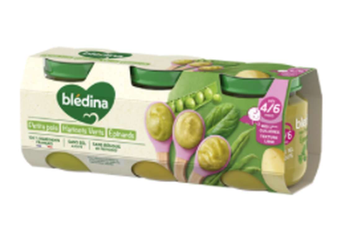 Petits pots Petits pois / épinard / haricot vert - dès 4 mois, Blédina   (3 x 130 g)