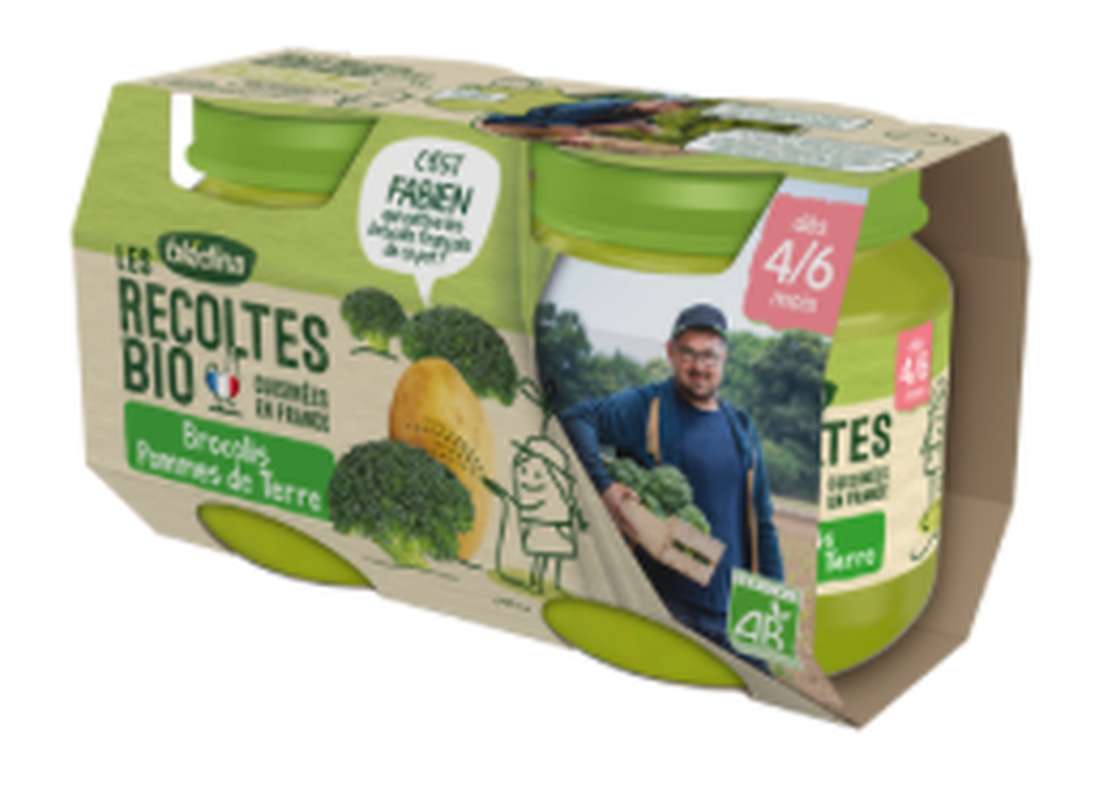 Pots salés brocolis, pommes de terre Les Récoltes Bio - dès 4/6 mois, Blédina (2 x 130 g)