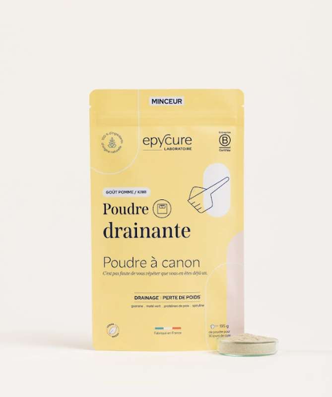 Poudre drainante Pomme Kiwi, Epycure (195 g, 30 jours)