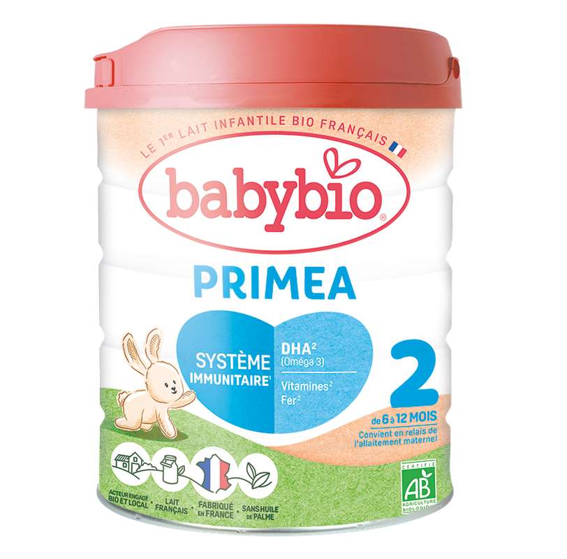 Primea 2 Lait en poudre au Lait de vache français BIO - de 6 à 12 mois, Babybio (800 g)